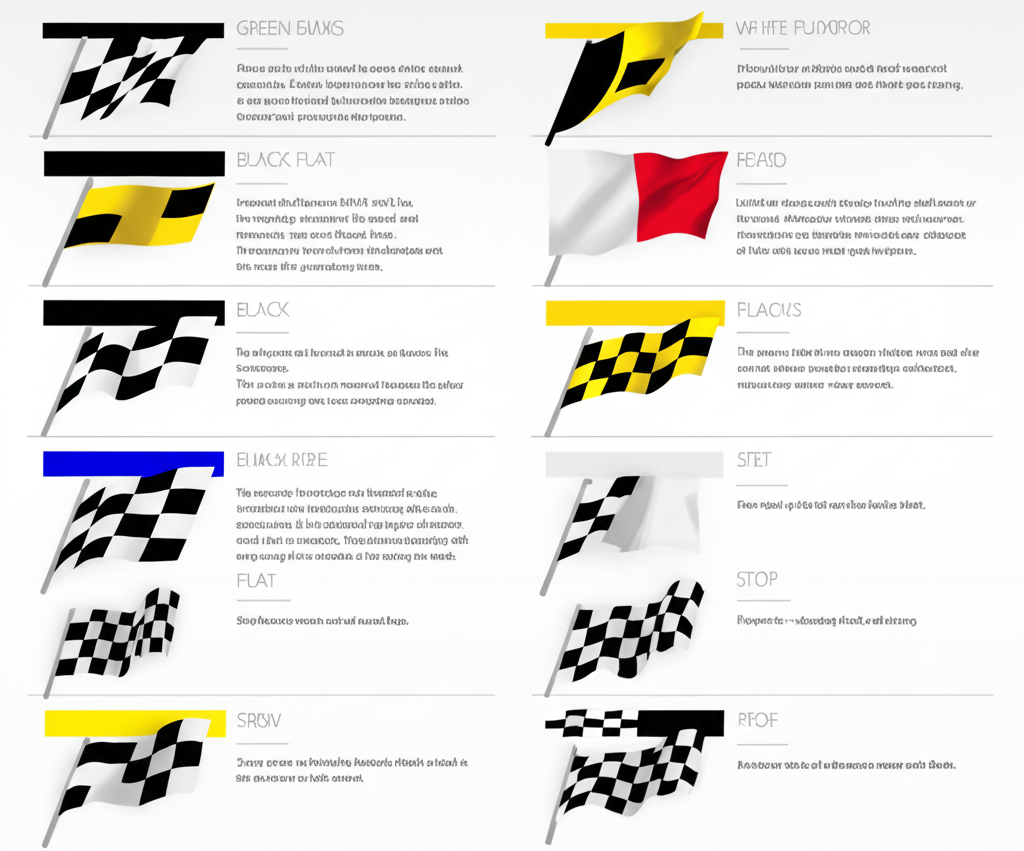 Formula 1 race flags and signals used by marshals during a Grand Prix